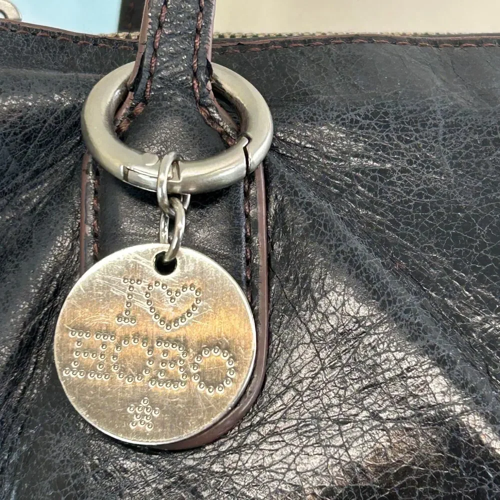HOBO Leather Friar purse Black soft distressed shoulder bag and dust bag